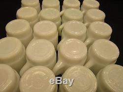 20 Asst Lot White Milk Glass Anchor Hocking Fire King &Termacrisa Stackable Mugs