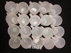 20 Asst Lot White Milk Glass Anchor Hocking Fire King &Termacrisa Stackable Mugs