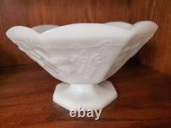 20 Pieces Milk Glass Set Grape Pattern Vintage Anchor Hocking