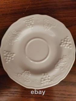 20 Pieces Milk Glass Set Grape Pattern Vintage Anchor Hocking