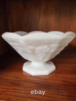 20 Pieces Milk Glass Set Grape Pattern Vintage Anchor Hocking