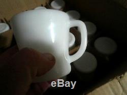 20 Vintage Federal Milk Glass D Handle Coffee Cups Mugs Heat Proof New