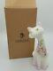 2008 Fenton Hand Painted Milk Glass Floral Alley Cat Statue Limited Edition