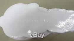 2075D Antq 1886 Atterbury Covered Rabbit Dish Milk Glass withGlass Eyes ROUGH COND