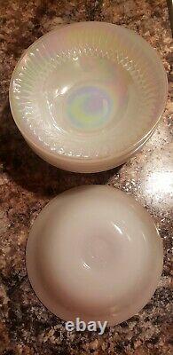 27 pc Vintage Federal Glass Moonglow Opalescent Iridescent China Dinnerware Set