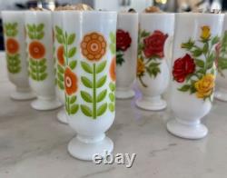 28-full set Vintage Avon Milk Glass White Collectibles Demi-Tassi Cups footed 5