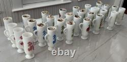 28-full set Vintage Avon Milk Glass White Collectibles Demi-Tassi Cups footed 5