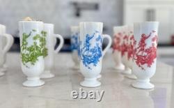 28-full set Vintage Avon Milk Glass White Collectibles Demi-Tassi Cups footed 5