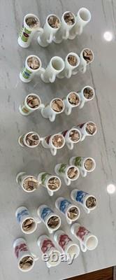 28-full set Vintage Avon Milk Glass White Collectibles Demi-Tassi Cups footed 5