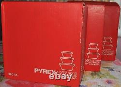 3 BOXES Vintage Pyrex #480-45 Friendship-Set of 3 Casserole Dishes & Covers/BOX