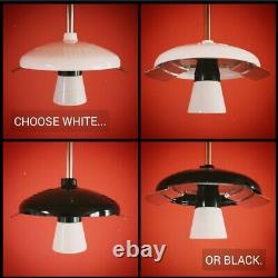 3 available VINTAGE white opaline milk glass kitchen pendant ceiling lights UFO