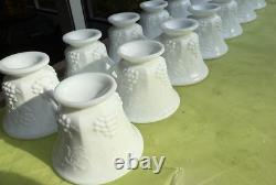 30 Pieces Milk Glass Grapes Leaves 14 Tea Cups 16 Plates Original Beautiful
