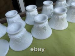 30 Pieces Milk Glass Grapes Leaves 14 Tea Cups 16 Plates Original Beautiful
