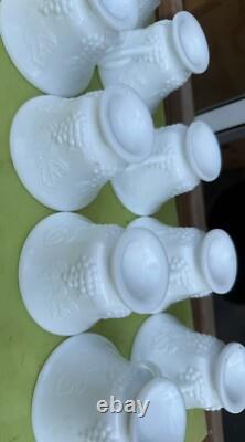 30 Pieces Milk Glass Grapes Leaves 14 Tea Cups 16 Plates Original Beautiful