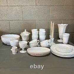 31 Pc GRAPE MILK GLASS