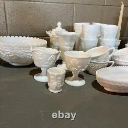 31 Pc GRAPE MILK GLASS