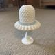 3pc Fenton Milk Glass Hobnail Pedestal Fairy Lamp Light