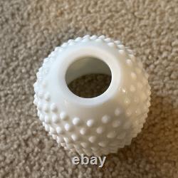 3pc FENTON MILK GLASS HOBNAIL PEDESTAL FAIRY LAMP LIGHT