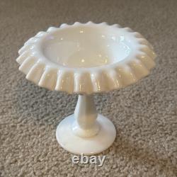 3pc FENTON MILK GLASS HOBNAIL PEDESTAL FAIRY LAMP LIGHT