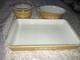 3pc Pyrex 933 043 With Lid & 473 Butterfly Gold Milk Glass Casserole Set Yellow