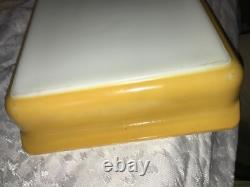 3pc PYREX 933 043 with Lid & 473 BUTTERFLY GOLD Milk Glass CASSEROLE Set YELLOW