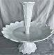 3pc Westmoreland Epergne Paneled Grape 14 Tall Milk White Glass Vase Pedestal