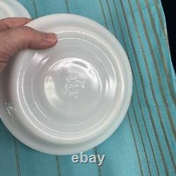 4 Fire King Restaurant Ware Oven Glass White Saucers 6 RARE