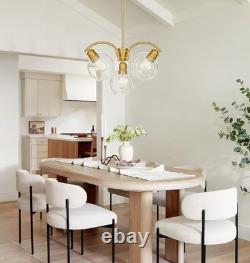 4-Lights Glass Globes Chandelier Milk White Frosted Glass Pendant Ceiling Lamps