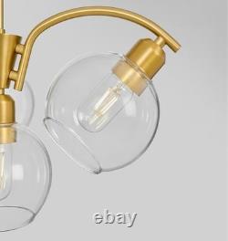 4-Lights Glass Globes Chandelier Milk White Frosted Glass Pendant Ceiling Lamps