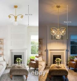 4-Lights Glass Globes Chandelier Milk White Frosted Glass Pendant Ceiling Lamps