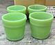 4 Martha Stewart By Mail Le Smith Jadeite Green Glass Oak Bucket Voltive Holders