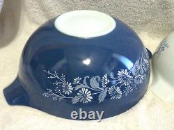 4 Pc Set Pyrex Colonial Mist Cinderella Mixing Bowls Blue White Flowers Exc