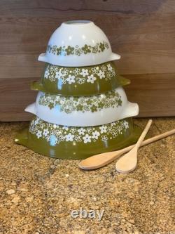 4 Piece Vintage Pyrex Spring Blossom Crazy Daisy Cinderella Mixing Bowls
