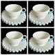 4 Rare Fenton Aqua Crest Milk Glass 1948 Cup And Saucer Coastal Beach