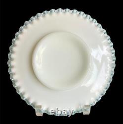 4 Rare FENTON AQUA CREST MILK GLASS 1948 CUP and SAUCER COASTAL BEACH