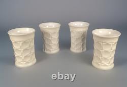 4 VTG Indiana Glass CONSTELLATION White Milk Glass Tumblers MCM RARE