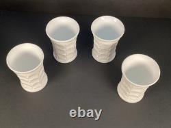 4 VTG Indiana Glass CONSTELLATION White Milk Glass Tumblers MCM RARE