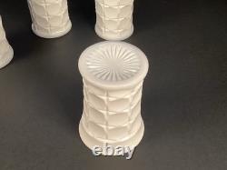 4 VTG Indiana Glass CONSTELLATION White Milk Glass Tumblers MCM RARE