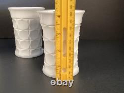 4 VTG Indiana Glass CONSTELLATION White Milk Glass Tumblers MCM RARE