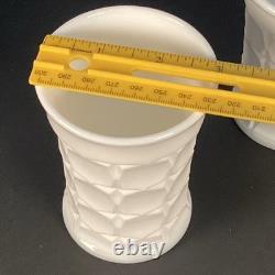 4 VTG Indiana Glass CONSTELLATION White Milk Glass Tumblers MCM RARE