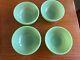 4 Vintage Fire-king Oven Ware 5 Jadeite Cereal/chili Bowls Green Milk Glass Usa