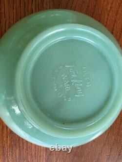 4 Vintage FIRE-KING Oven Ware 5 Jadeite Cereal/Chili Bowls Green Milk Glass USA