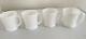 4 Vintage Fire King White Milk Glass Coffee Cups Mugs Made In Usa Oven Ware