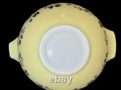 4 Vtg Pyrex Gooseberry Yellow, Black & White Cinderella Mixing Bowls #441-444