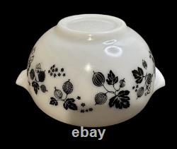 4 Vtg Pyrex Gooseberry Yellow, Black & White Cinderella Mixing Bowls #441-444