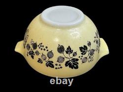 4 Vtg Pyrex Gooseberry Yellow, Black & White Cinderella Mixing Bowls #441-444