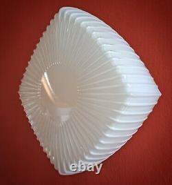 4 available vintage square white opaline milk glass CEILING WALL SCONCE light