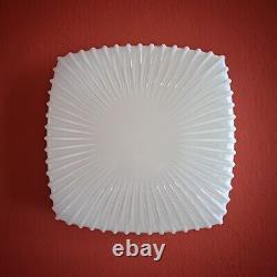 4 available vintage square white opaline milk glass CEILING WALL SCONCE light