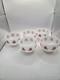 5 Beautiful Vintage Fire King Milk Glass Tulip Cottage Cheese Bowls, Red Tulips