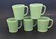 5 Fire King Jadeite Jadite Green Milk Glass Flat Bottom D Handle Cups Mugs